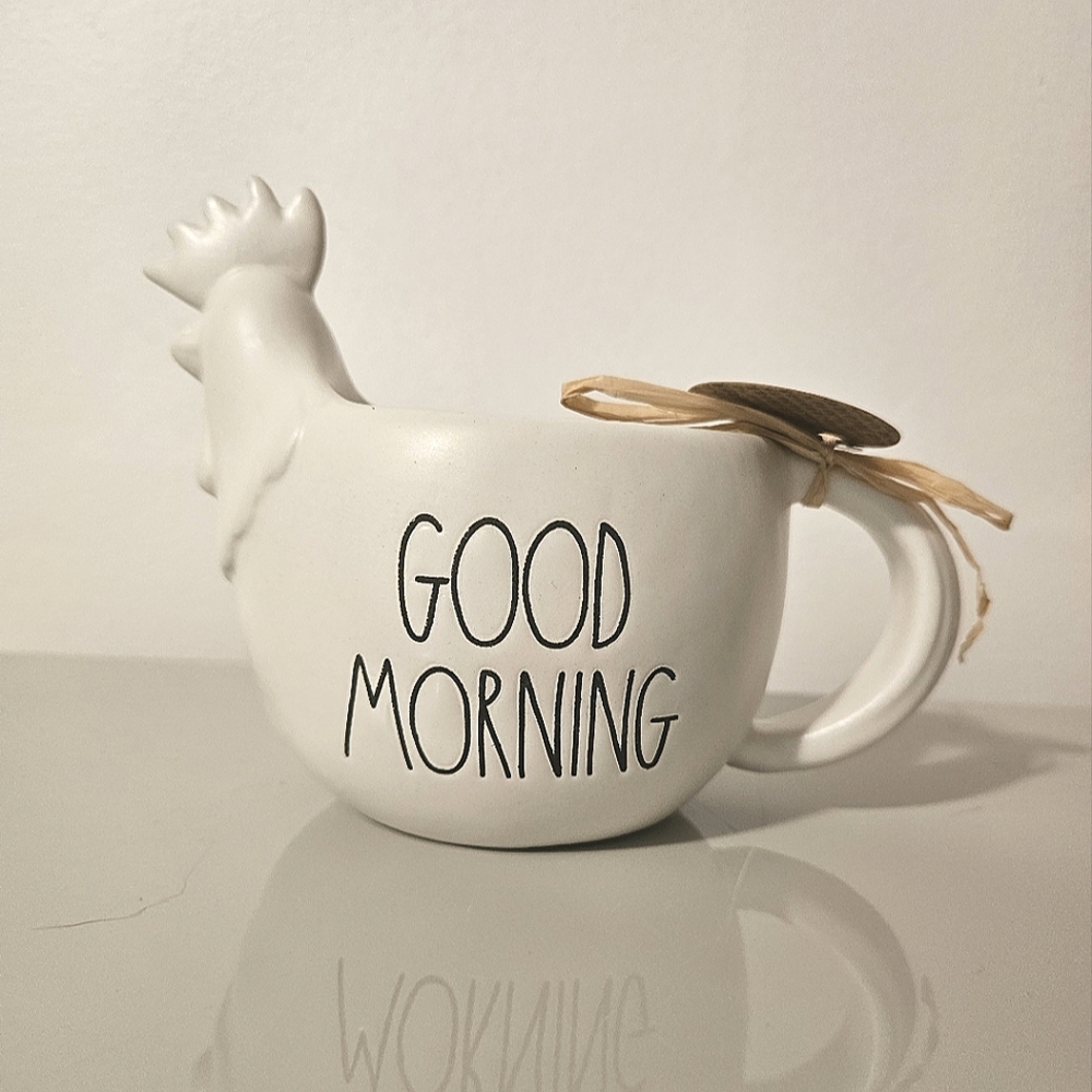 SOLD - Rae Dunn "Good Morning" Figural Rooster Farmline Chicken Mug